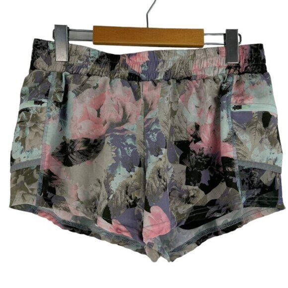 Fabletics 2 in 1 Maggie Floral Pull On Elastic Waist Zip Pockets Shorts US M - Picture 3 of 11